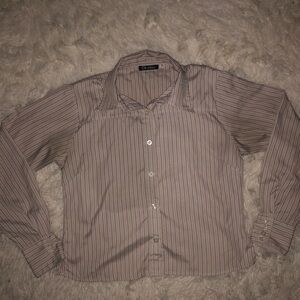 Men's Striped Brown Shirt